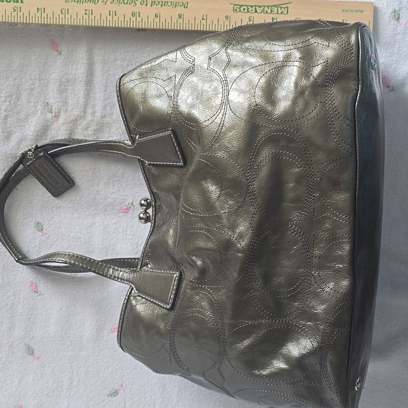 Coach Metallic Kisslock Satchel - Picture 2 of 14